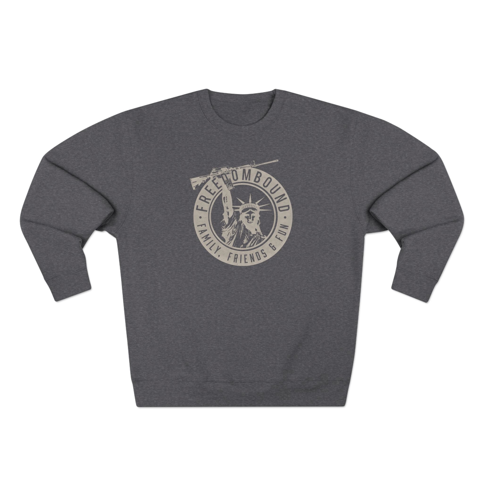 Freedombound Crewneck Sweatshirt — Vintage Statue of Liberty Graphic